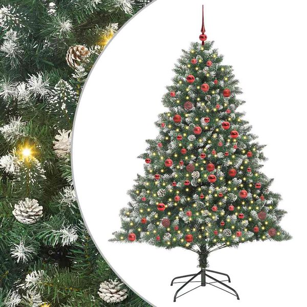 vidaXL Künstlicher Weihnachtsbaum mit 300 LEDs Grün 126 x 126 x 180 cm