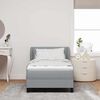 vidaXL Boxspringbett mit Matratze Hellgrau 90 x 190 cm Stoff