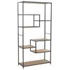 vidaXL B&uuml;cherregal Massivholz Tanne und Stahl 90,5x35x180 cm
