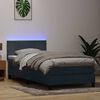 vidaXL Boxspringbett mit Matratze & LED Dunkelgrau 90x220 cm Samt