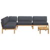 vidaXL Sofa Set mit Kissen Uni 5 pcs Anthrazit Massivholz Akazie