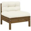 vidaXL 3-tlg. Garten-Lounge-Set mit Creme Kissen Massivholz Kiefer