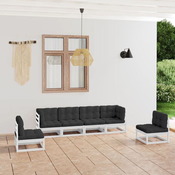 vidaXL 6-tlg. Garten-Lounge-Set mit Kissen Kiefer Massivholz