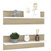 vidaXL Wandregale 2 Stk. Wei&szlig; Sonoma-Eiche 60x11,5x18cm Holzwerkstoff