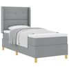vidaXL Boxspringbett mit Matratze Hellgrau 100 x 200 cm Stoff