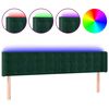 vidaXL LED Kopfteil Dunkelgr&uuml;n 183x16x78/88 cm Samt