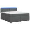 vidaXL Boxspringbett mit Matratze und LED Dunkelgrau 140 x 190 cm