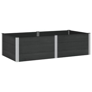 vidaXL Hochbeet Schwarz 200 x 100 x 54 cm WPC und Aluminium