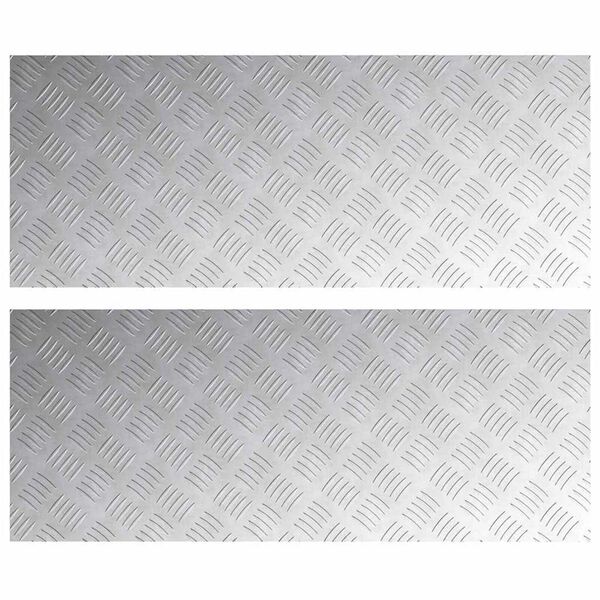 vidaXL Treppe Tritt Rechtwinklig 2 pcs Silber 100 x 40 cm Aluminium