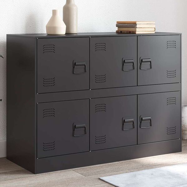 vidaXL Sideboard Schwarz 99x39x73 cm Stahl