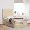 vidaXL Ottoman-Bett mit Matratze Creme 90x190 cm Stoff