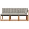 vidaXL Outdoor Mittel- und Ecksofa mit Kissen 3 St&uuml;ck Natur