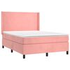 vidaXL Boxspringbett mit Matratze & LED Rosa 140x190 cm Samt