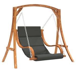vidaXL Hollywoodschaukel mit Auflage Massivholz Fichte mit Teak-Finish