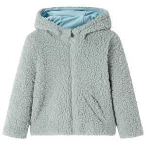 Kinder-Kapuzenjacke Teddy-Kunstpelz Minzgr&uuml;n 92