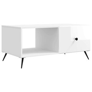 vidaXL Couchtisch Hochglanz Wei&szlig; 90 x 50 x 40 cm Holzwerkstoff