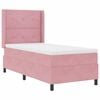 vidaXL Boxspringbett mit LED-Lichtleisten Rosa 90 x 200 cm Samt