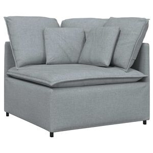vidaXL Modulares Sofa Eckmodul mit Kissen Hellgrau 100 cm