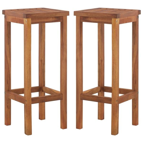 vidaXL Barhocker 2 Stk. Massivholz Akazie