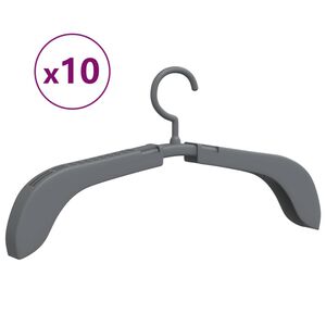 vidaXL Ausziehbare Kleiderb&uuml;gel 10 Stk. Grau
