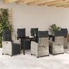 vidaXL Garten Essgruppe mit Kissen 7 pcs Hellgrau Poly-Rattan