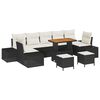 vidaXL Garten-Sofa-Set mit Kissen mit Kissen 10 pcs Schwarz und Creme