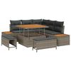 vidaXL Gartensofa-set 8 stk. 7-Sitzanzahl Grau Poly Rattan