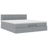 vidaXL Ottoman-Bett mit Matratze Hellgrau 200x200 cm Stoff