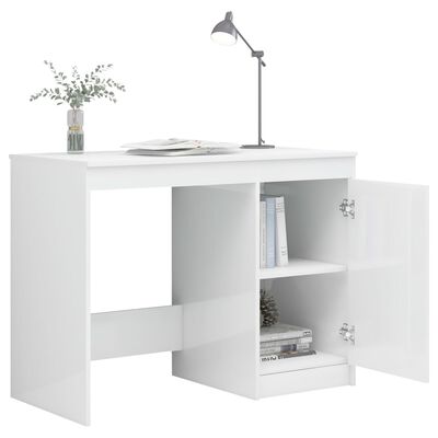 vidaXL Schreibtisch Hochglanz-Weiß 140x50x76 cm Holzwerkstoff