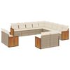 vidaXL 13-tlg. Garten-Sofagarnitur mit Kissen Beige Poly Rattan