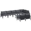vidaXL Gartensofa-set mit Kissen 9 pcs Schwarz Stahl