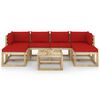 vidaXL 7-tlg. Garten-Lounge-Set mit Kissen Impr&auml;gniertes Kiefernholz