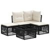 vidaXL Gartensofa-set 5 pcs Schwarz Poly-Rattan