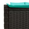 vidaXL Doppel-Sonnenliege mit Kissen Schwarz Poly Rattan