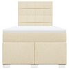 vidaXL Boxspringbett mit Matratze Creme 120x200 cm Stoff