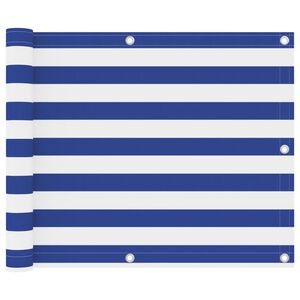 vidaXL Balkon-Sichtschutz Wei&szlig; und Blau 75x300 cm Oxford-Gewebe