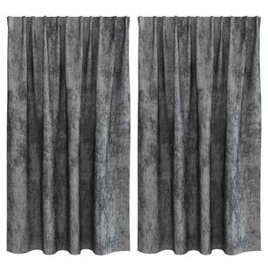 vidaXL Samtvorh&auml;nge 2 stk. Grau 140 x 140 cm Samt