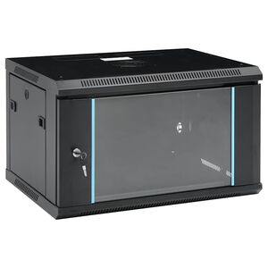 vidaXL Netzwerkschr&auml;nke mit Speicher Black 600 x 450 x 375 mm Stahl