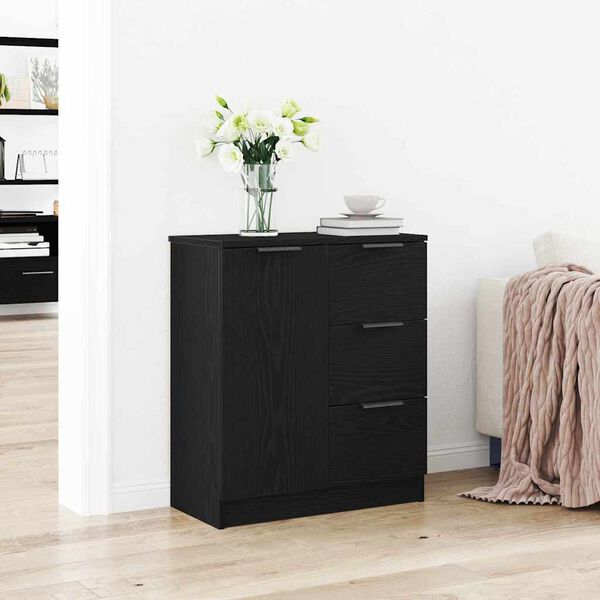 vidaXL Sideboard Schwarz Eichen-Optik 60 x 30 x 70 cm Holzwerkstoff
