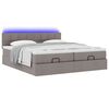 vidaXL Ottoman-Bett mit Matratzen & LEDs Taupe 180x200 cm Stoff