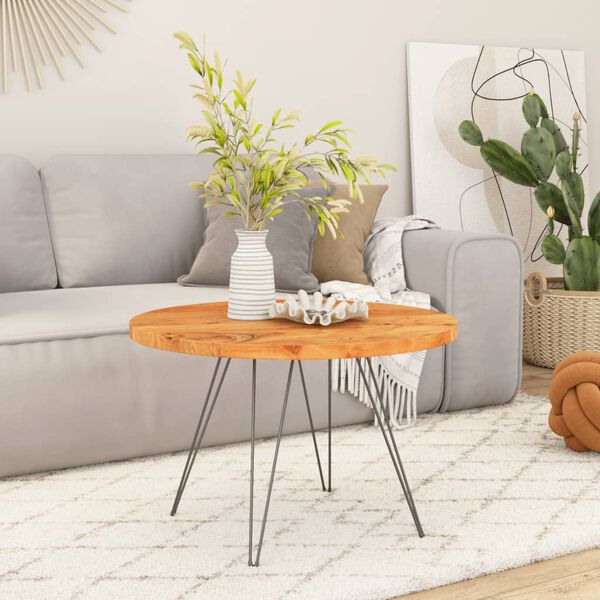 vidaXL Tischplatte &Oslash;50x3,8 cm Rund Massivholz Akazie