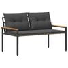 vidaXL Bank Outdoor 2 -Seater 116 x 67,5 x 72 cm Poly-Rattan