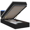 vidaXL Ottoman-Bett mit Matratze und LED Schwarz 80 x 200 cm Stoff