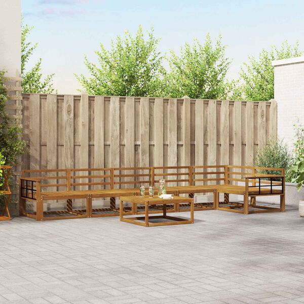 vidaXL Outdoor-Sofagarnitur 7 pcs Natur Massivholz Akazie