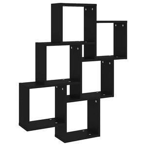 vidaXL W&uuml;rfelregal Schwarz 78x15x93 cm Holzwerkstoff