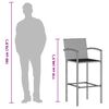 vidaXL 5-tlg. Gartenbar-Set Grau Massivholz Akazie und Poly Rattan
