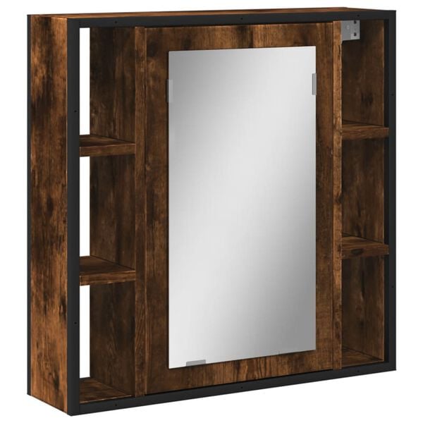 vidaXL Bad-Spiegelschrank R&auml;uchereiche 60x16x60 cm Holzwerkstoff