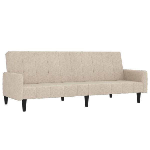 vidaXL Schlafsofa 2-Sitzer Creme Mikrofasergewebe