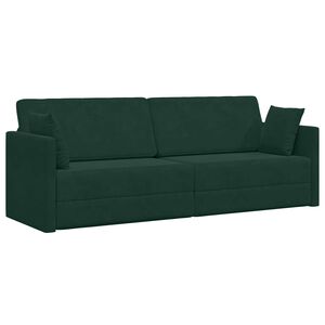 vidaXL Boden-Sofa-Bett Dunkelgr&uuml;n 213 x 70 x 77 cm Samt