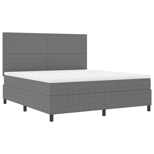 vidaXL Boxspringbett Hellgrau und Wei&szlig; 180 x 200 cm Cordstoff